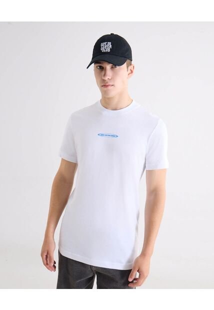 Camiseta Regular Estampada  Para Hombre Blanco Seven Seven