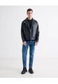 Camiseta En Rib Regular  Para Hombre Negro Seven Seven de Seven Seven