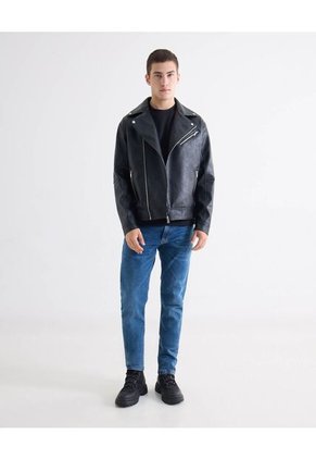 Camiseta En Rib Regular Para Hombre Negro Seven Seven