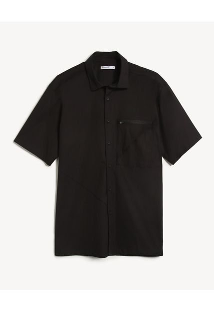 Camisa Para Hombre Manga Corta Con Bolsillo Cuello Casual M Color Negro Marca Seven Seven #45012170