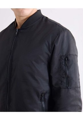 Chaqueta Bomber Basica  Para Hombre Negro Seven Seven