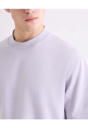 Camiseta Oversize Básica  Para Hombre Lila Seven Seven
