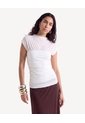 Camiseta Cuello Alto En Mesh  Para Mujer Hueso Seven Seven de Seven Seven