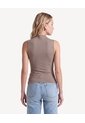 Camiseta Cuello Alto Drapeada  Para Mujer Verde Seven Seven de Seven Seven
