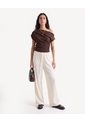 Camiseta Escote Lateral  Para Mujer Café Seven Seven de Seven Seven