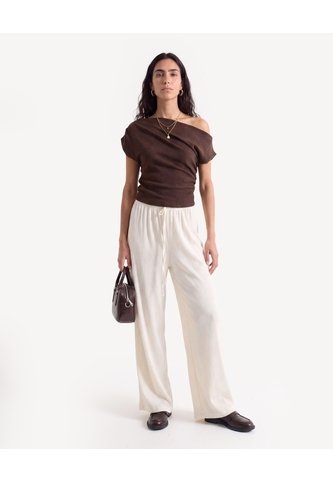 Camiseta Escote Lateral  Para Mujer Café Seven Seven Seven Seven