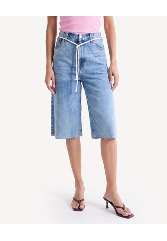 Jort Denim Largo Con Cordón Ajustable  Para Mujer Azul Seven Seven Seven Seven