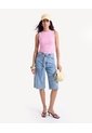 Jort Denim Largo Con Cordón Ajustable  Para Mujer Azul Seven Seven de Seven Seven