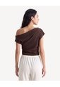 Camiseta Escote Lateral  Para Mujer Café Seven Seven de Seven Seven
