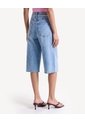 Jort Denim Largo Con Cordón Ajustable  Para Mujer Azul Seven Seven de Seven Seven