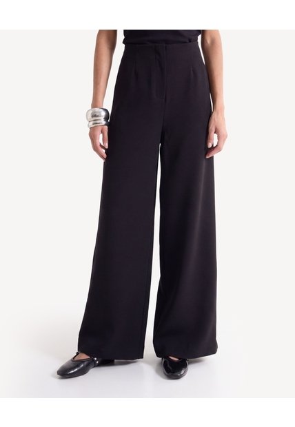 Pantalón Sastrero De Bota Amplia  Para Mujer Negro Seven Seven