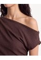 Camiseta Escote Lateral  Para Mujer Café Seven Seven de Seven Seven