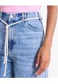 Jort Denim Largo Con Cordón Ajustable  Para Mujer Azul Seven Seven de Seven Seven