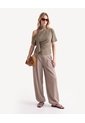 Pantalón Balloon Pinzas Frontales  Para Mujer Taupe Seven Seven de Seven Seven