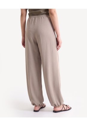 Pantalón Balloon Pinzas Frontales  Para Mujer Taupe Seven Seven