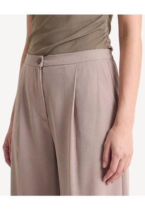 Pantalón Balloon Pinzas Frontales  Para Mujer Taupe Seven Seven
