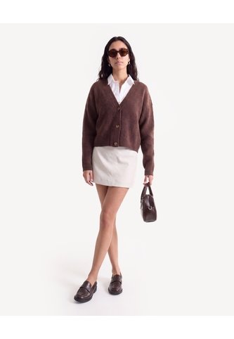 Saco Cardigan De Punto Con Escote V  Para Mujer Café Seven Seven Seven Seven