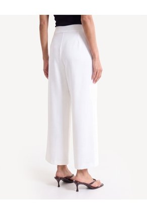 Pantalón Culotte Con Prenses Para Mujer Blanco Seven Seven
