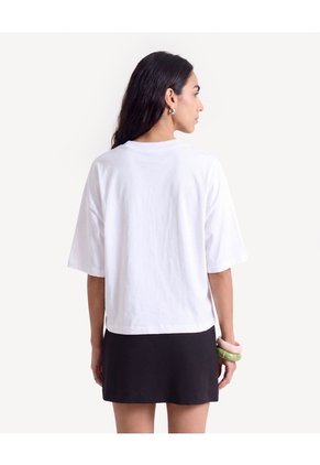 Camiseta Boxy Con Estampado  Para Mujer Crudo Seven Seven