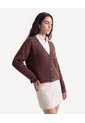 Saco Cardigan De Punto Con Escote V  Para Mujer Café Seven Seven de Seven Seven