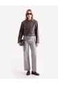 Chaqueta Biker Corta En Pu  Para Mujer Café Seven Seven de Seven Seven