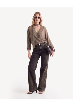 Blusa Con Corbata Para Mujer Verde Seven Seven