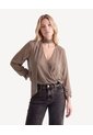 Blusa Con Corbata  Para Mujer Verde Seven Seven de Seven Seven