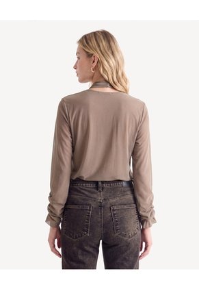 Blusa Con Corbata Para Mujer Verde Seven Seven