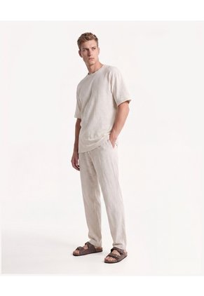 Camiseta Texturizada Relaxed Fit  Para Hombre Taupe Seven Seven