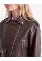 Chaqueta Biker Corta En Pu  Para Mujer Café Seven Seven de Seven Seven