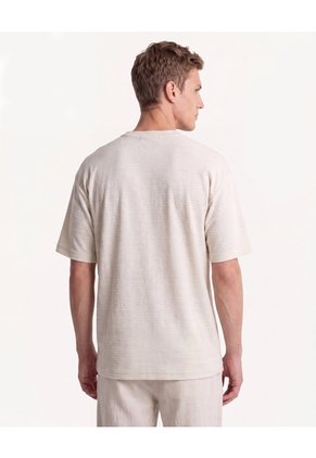 Camiseta Texturizada Relaxed Fit  Para Hombre Taupe Seven Seven