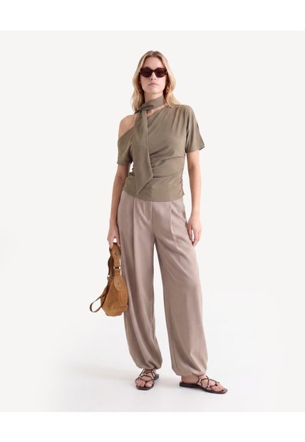 Blusa Con Pañuelo  Para Mujer Verde Seven Seven
