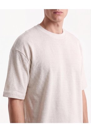 Camiseta Texturizada Relaxed Fit  Para Hombre Taupe Seven Seven