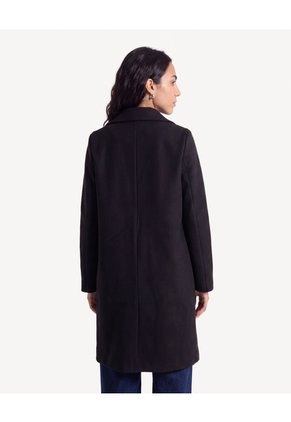 Chaqueta Abrigo Con Bolsillos  Para Mujer Negro Seven Seven
