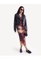 Chaqueta Biker Con Cinturón  Para Mujer Negro Seven Seven de Seven Seven