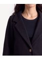 Chaqueta Abrigo Con Bolsillos  Para Mujer Negro Seven Seven de Seven Seven