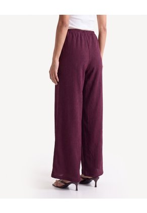 Pantalón Suelto Con Cordón Ajustable  Para Mujer Vino Seven Seven