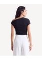 Blusa Con Torsión Y Escote Lateral  Para Mujer Negro Seven Seven de Seven Seven