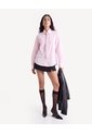 Blusa Camisera Oversize Con Corbata  Para Mujer Rosa Seven Seven de Seven Seven