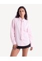 Blusa Camisera Oversize Con Corbata  Para Mujer Rosa Seven Seven de Seven Seven