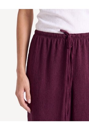 Pantalón Suelto Con Cordón Ajustable  Para Mujer Vino Seven Seven