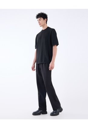 Camiseta Tejida Oversize  Para Hombre Negro Seven Seven
