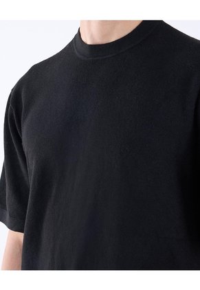 Camiseta Tejida Oversize  Para Hombre Negro Seven Seven