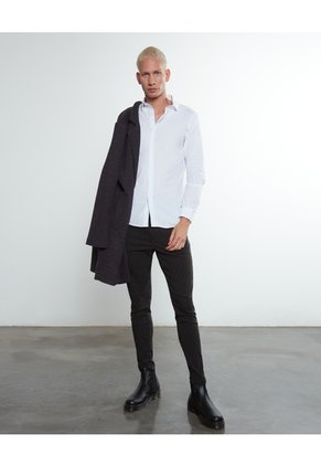 Camisa Cuello Gales  Para Hombre Crudo Seven Seven