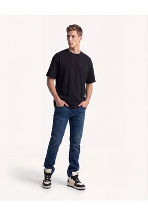 Camiseta Relaxed Esencial Para Hombre Negro Seven Seven