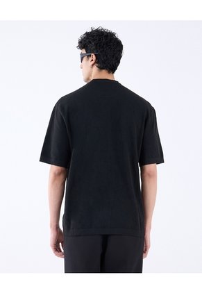Camiseta Tejida Oversize  Para Hombre Negro Seven Seven