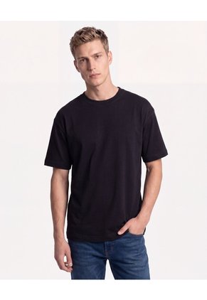 Camiseta Relaxed Esencial Para Hombre Negro Seven Seven