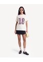 Camiseta Holgada Con Screen Frontal  Para Mujer Amarillo Seven Seven de Seven Seven