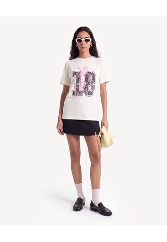Camiseta Holgada Con Screen Frontal  Para Mujer Amarillo Seven Seven Seven Seven