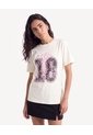 Camiseta Holgada Con Screen Frontal  Para Mujer Amarillo Seven Seven de Seven Seven
